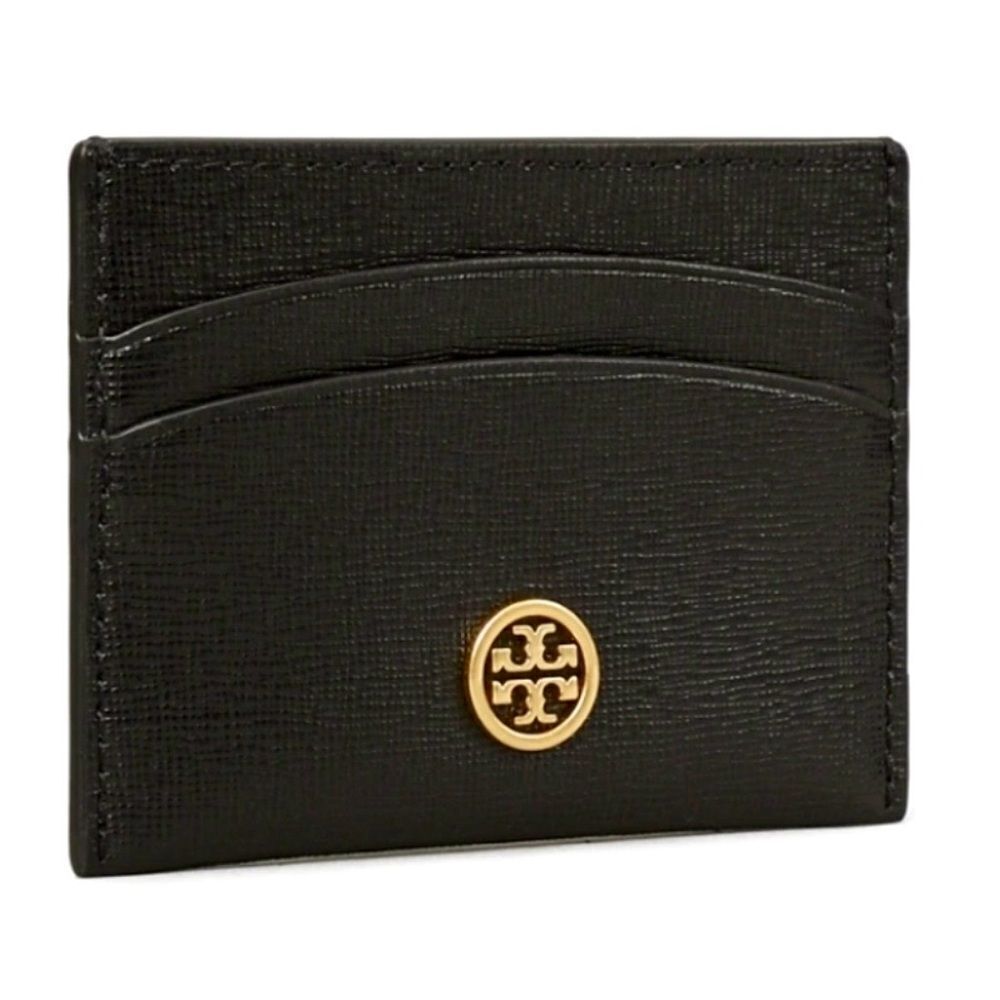 Tory Burch “The Robinson Card Case” in Black Saffino Leather EUC! - Picture 5 of 5